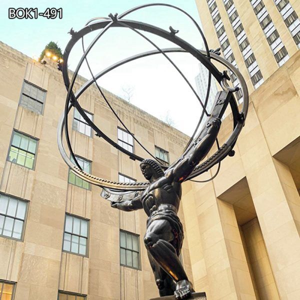 Rockefeller Center Bronze Atlas Statue Holding the World New York