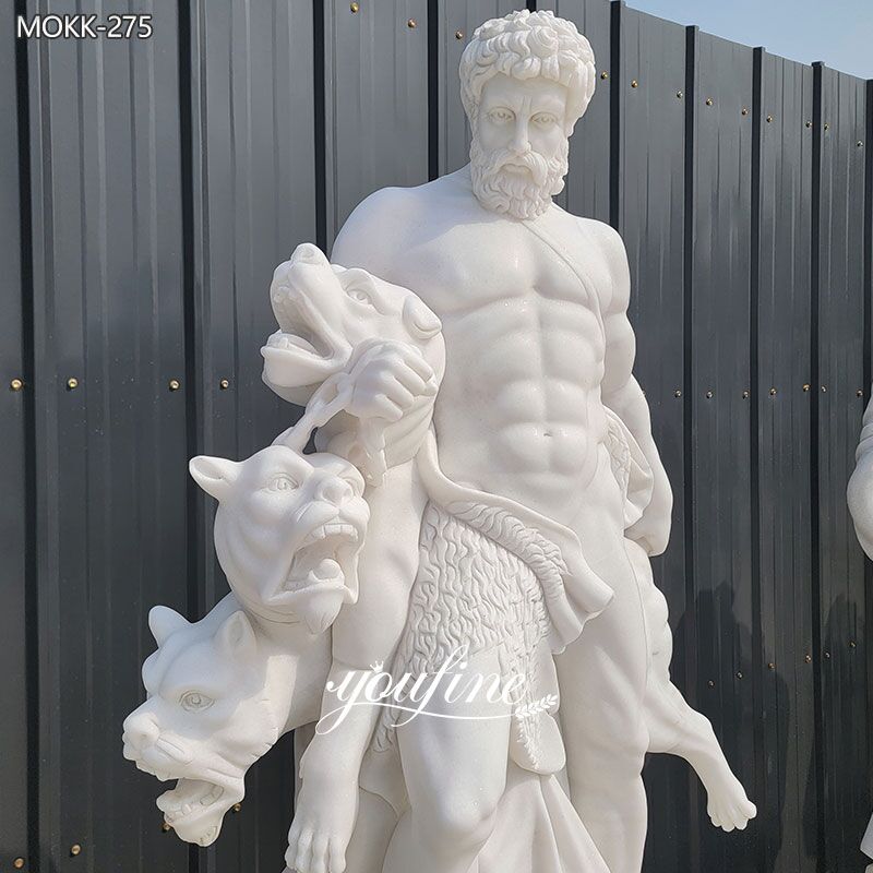 Classic Garden Marble Hercules and Cerberus Statue for Sale