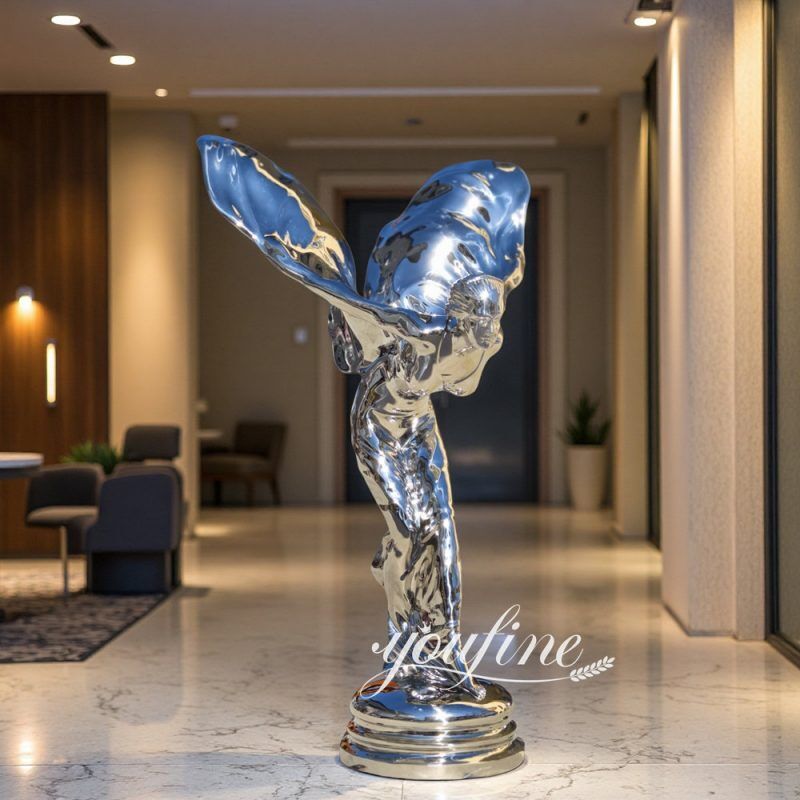 Stainless Steel Spirit of Ecstasy Rolls Royce Sculpture
