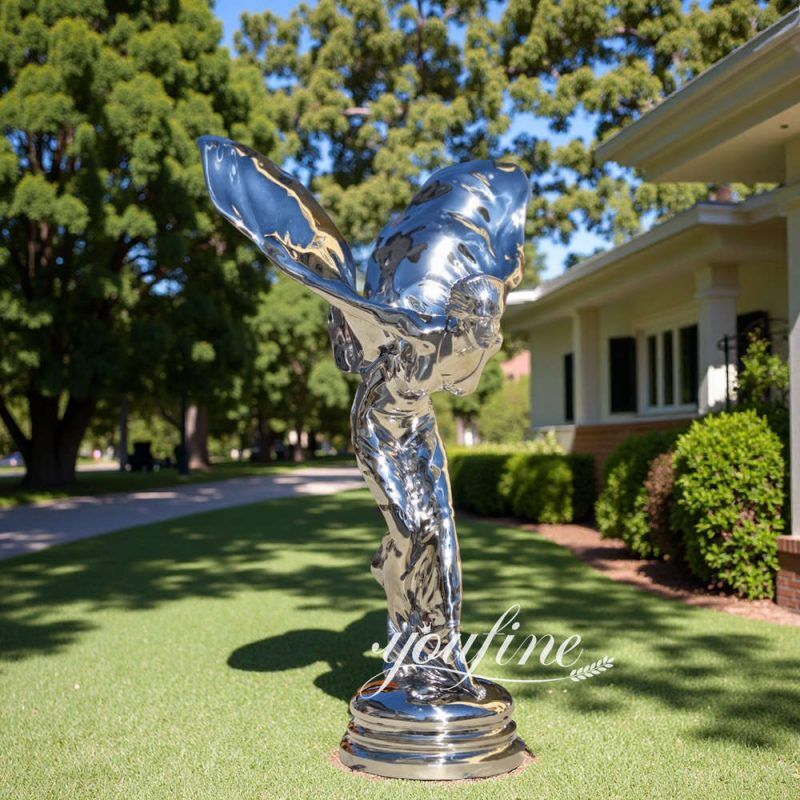 Stainless Steel Spirit of Ecstasy Rolls Royce Sculpture