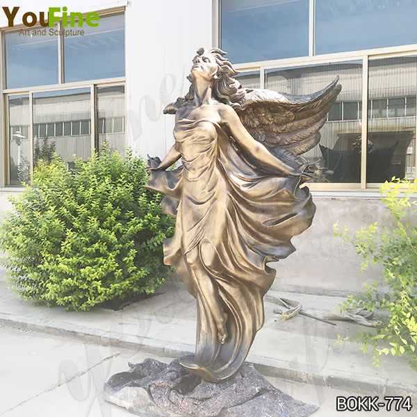 Bornhöft Statua Angelo Ruggine 3D Per Giardino, 36x11 Cm, Decorazione Metallo Esterno - 3