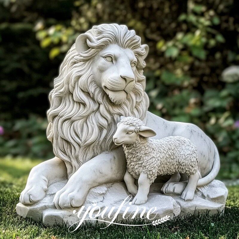 Statua Leone Solare Per Giardino In Pietra Arenaria - Decorazione Esterna Con Luce LED Automatica - Regalo Originale - 4