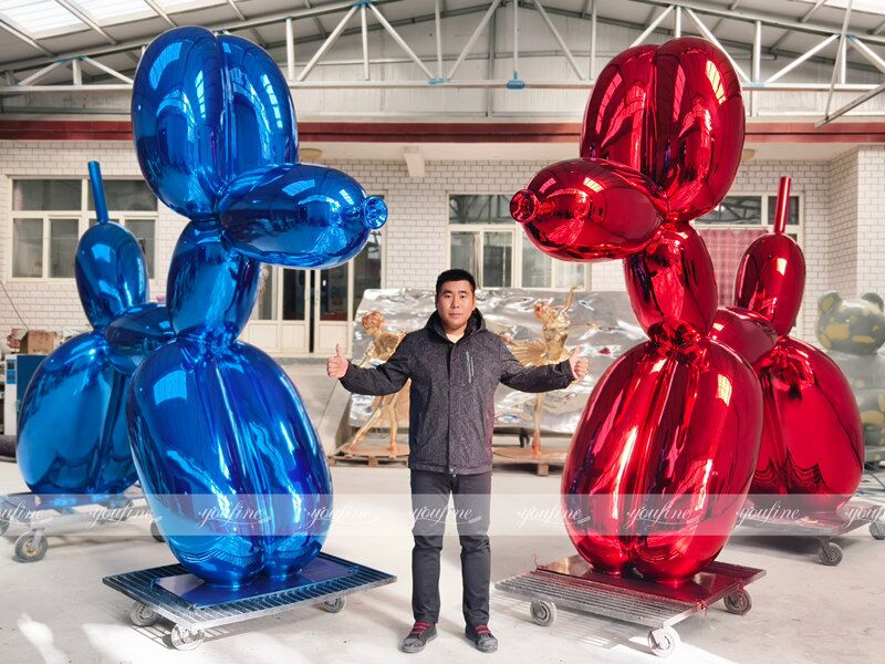 Famous Metallic Jeff Koons Balloon Dog Sculpture Replica-YouFine