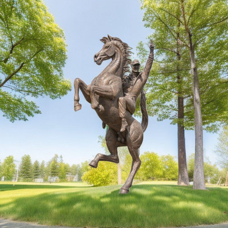 Bronze Ferrari Prancing Horse Statue Champion Schumacher Monument