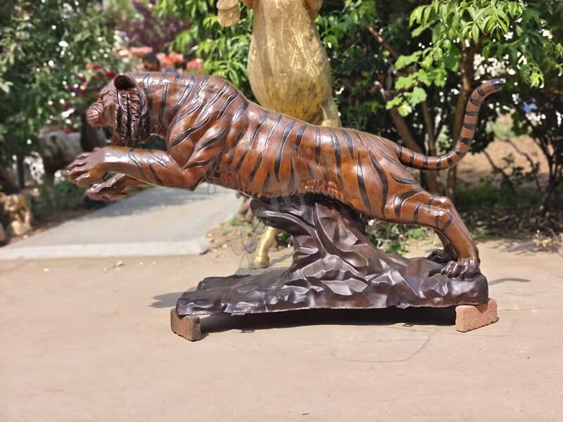 Ornement Bois Massif Sculpté Seul Tigre - SHEIN ANCE