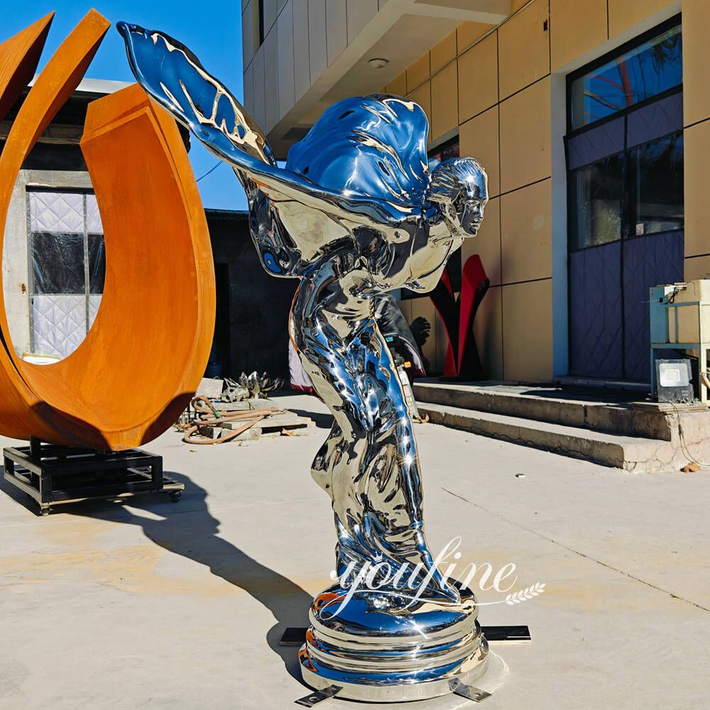 Stainless Steel Spirit of Ecstasy Rolls Royce Sculpture