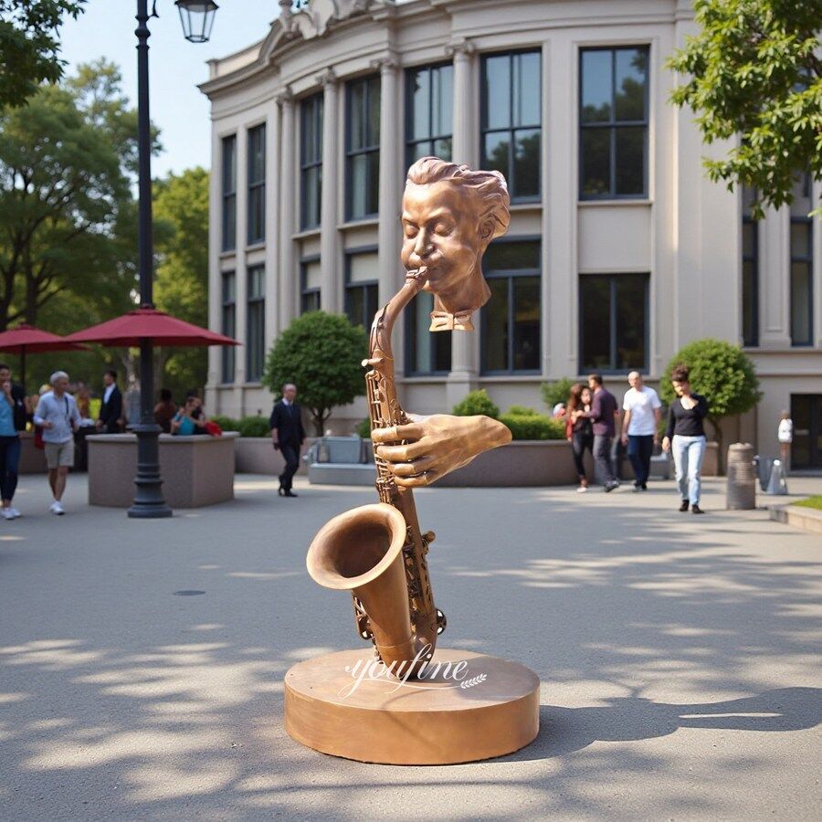 トロンボーン ミュージシャン アートオブジェ Bronze Saxophone Sculpture