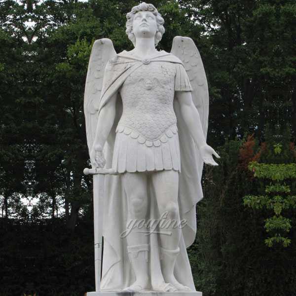 CHS-375 Life Size Catholic Religious Statue St Michael the Archangel Outdoor Marble Statue Replica for Sale