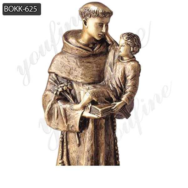 Bronze Saint Anthony with Baby Jesus Statue