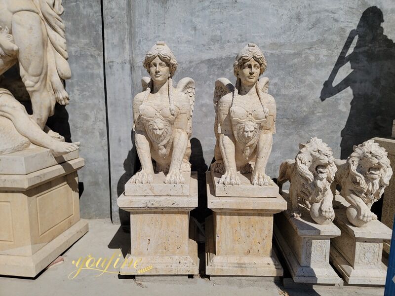 Famous Greek Sphinx Marble Statue for Garden Decoration