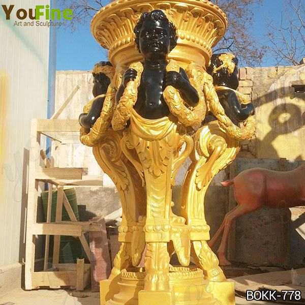 Beautiful Golden Bronze Flower Pot