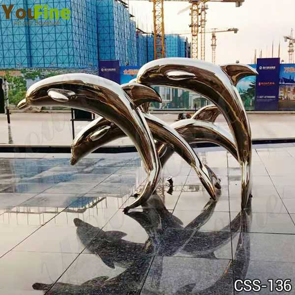 Beautiful Dolphin Stainless Steel Sculpture