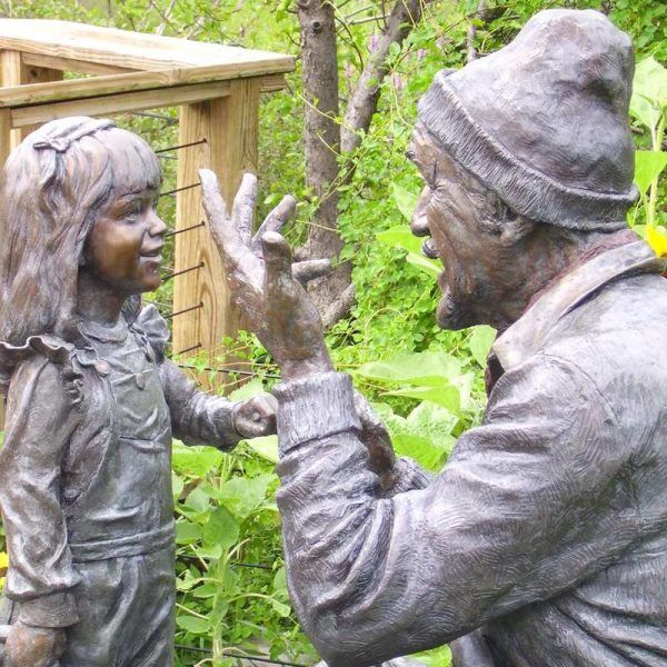 bronze girl statue
