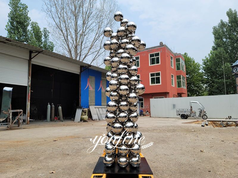 High Polished Landscape Metal Ball Sculpture