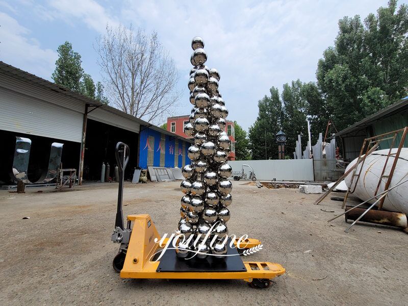 High Polished Landscape Metal Ball Sculpture