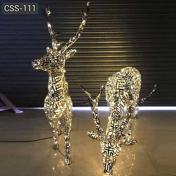 Modern Abstract Stainless Steel Deer Sculpture Design from Factory