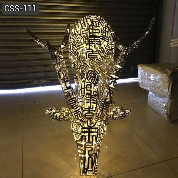 Modern Stainless Steel Deer Sculpture Design from Factory