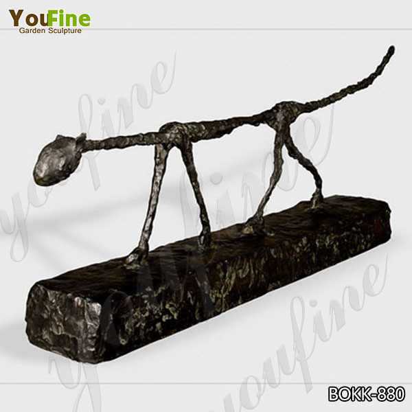 Abstract Bronze Cat Sculpture By Giacometti