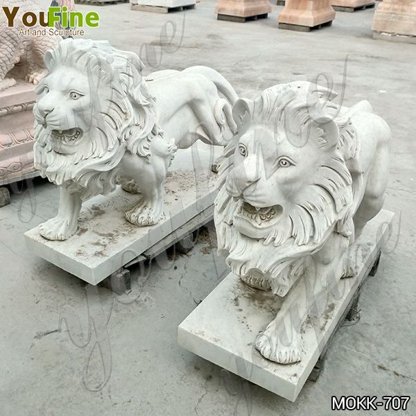Marble Standing Lion Statues