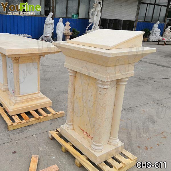 Natural Beige Marble Church Pulpit