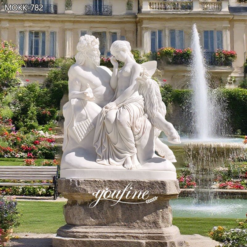 Classic Life Size Pan Comforting Psyche Marble Statue MOKK-782