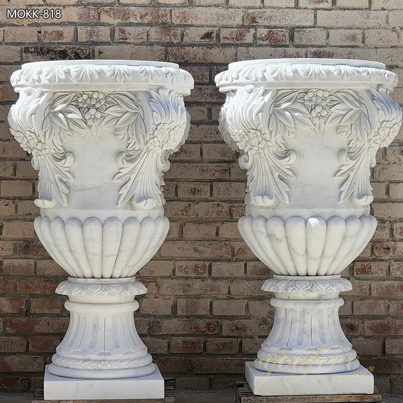 Outdoor Large Marble Garden Flower Pots
