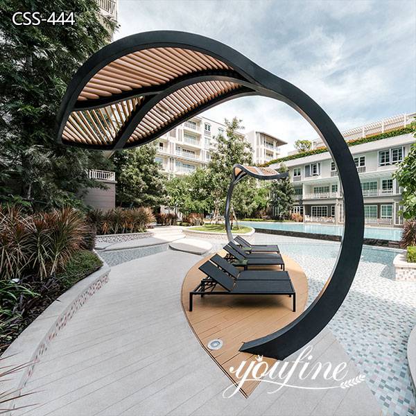 Modern Large Metal Leaf Landscape Sculpture for Resort Hotel Decor CSS-444