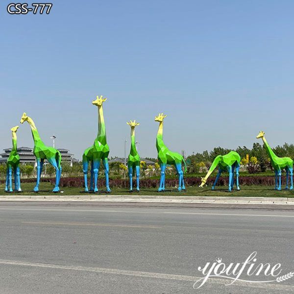 Manufacturer Stunning Metal Giraffe Statues Geometric Art for Decor CSS-777