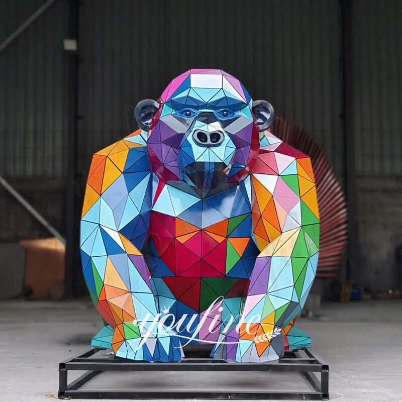 Metal Geometric Gorilla Statue- YouFine