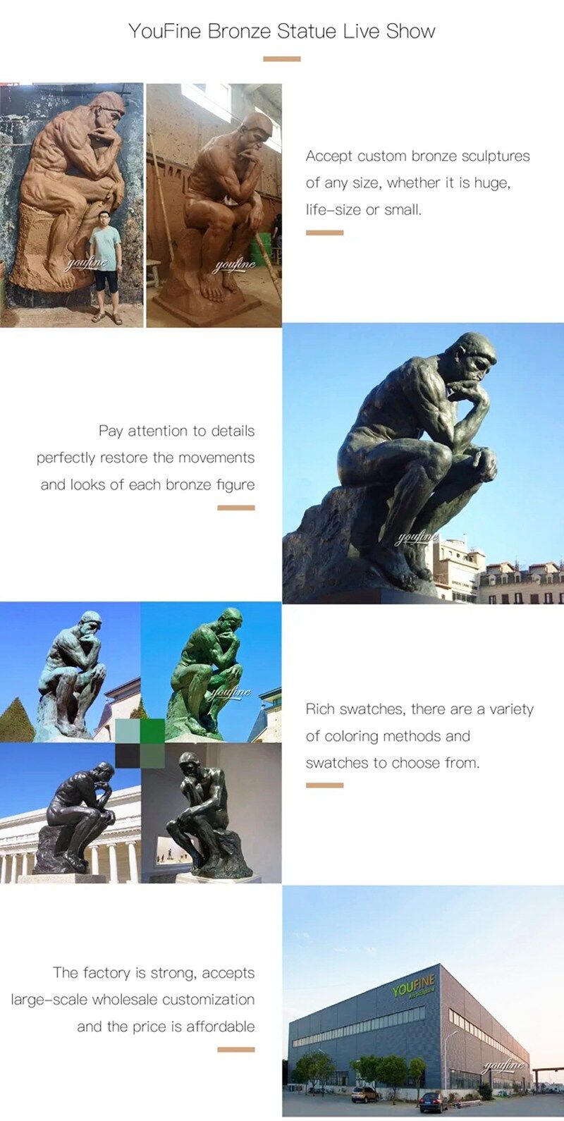 tượng Thinker có kích thước thật hơn