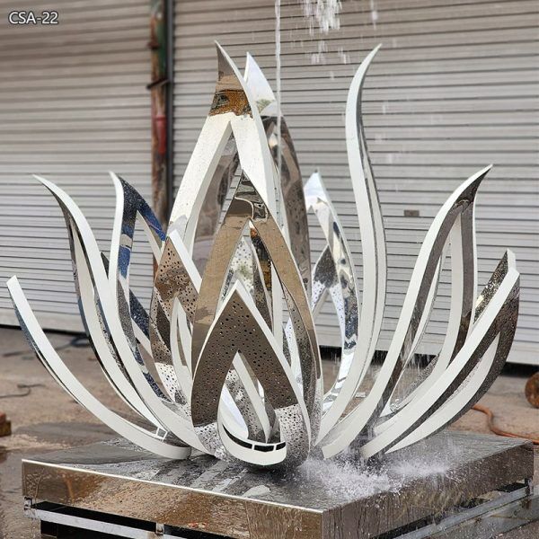 Modern Metal Lotus Flower Sculpture for Garden