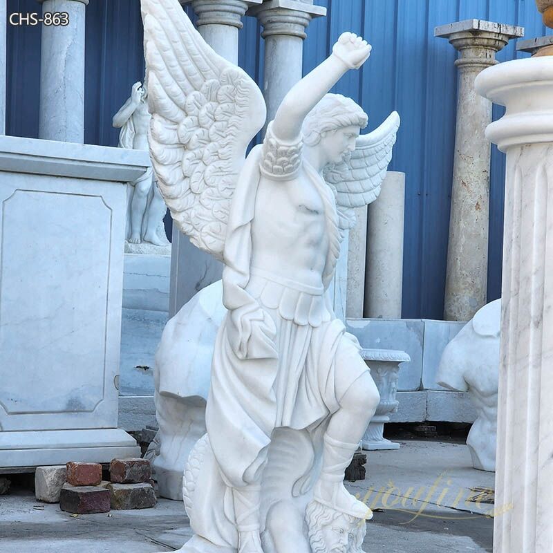 BADSAIKUSH 　Saint Michael The Light Saint Michael Angel Slaying Demon Marble Statue - YouFine