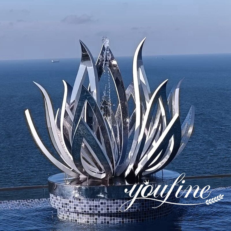 Modern Metal Lotus Flower Sculpture for Garden CSA-022