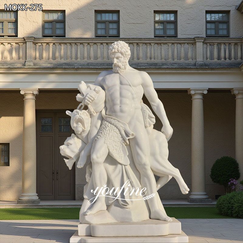 Classic Garden Marble Hercules and Cerberus Statue for Sale MOKK-275