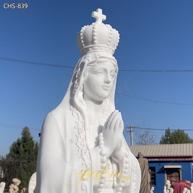 Catholic Marble Our Lady of Fatima Statue details