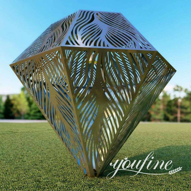 Modern Stainless Steel Diamond Sculpture SSA-091
