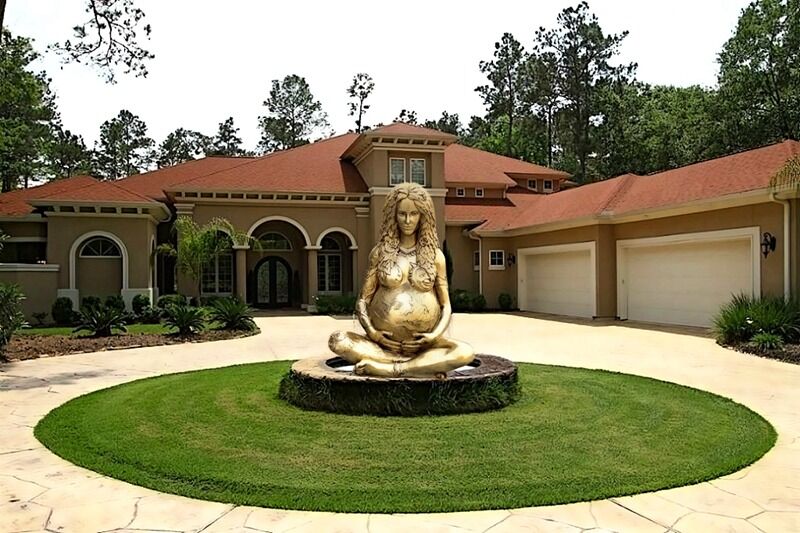 ファンタジーガーデン　Gaia Bronze Large Gaia Statue Earth Mother Goddess Garden Decoration