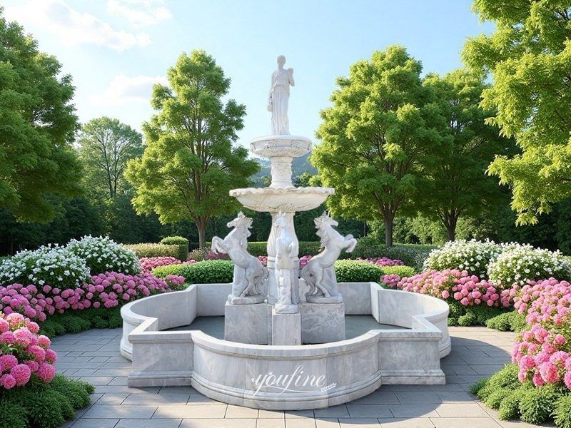 rearing horse fountain