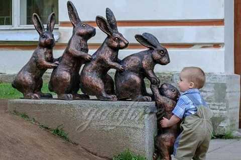 five Outdoor Rabbit sculpture
