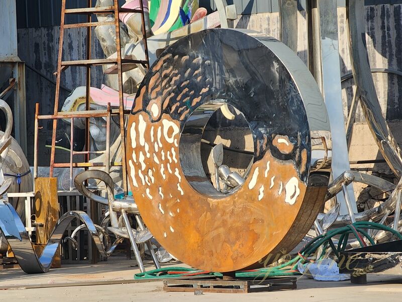 Große Metall-Agaven Skulptur - Wetterfeste Gartendeko In Blau