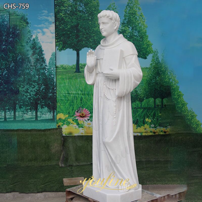 Custom Made White St. Thomas Aquinas Marble Statue
