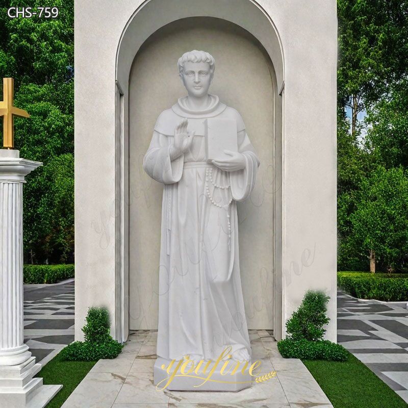 Custom Made White St. Thomas Aquinas Marble Statue for Sale CHS-759