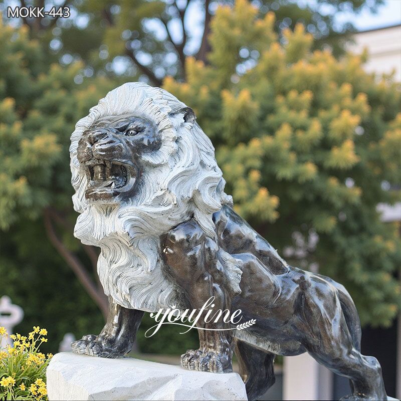 Black Marble Western Lion Sculpture Suppliers MOKK-443