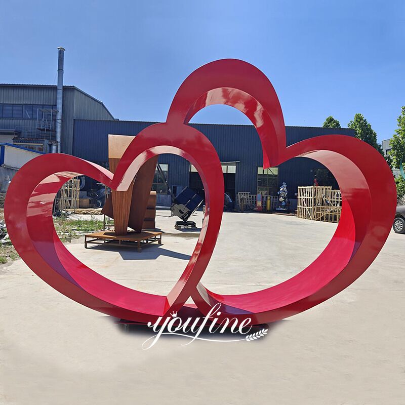 decorative love shape sculpture