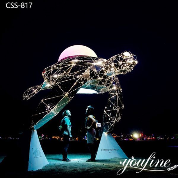 Cosmic Voyager Stainless Steel Turtle Light Art Decor for Sale CSS-817