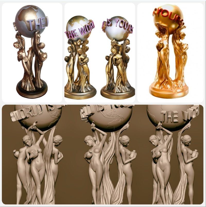 Famous Bronze Scarface The World is Yours Statue