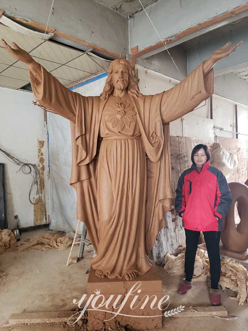 Statua di Gesù all'aperto in bronzo del Sacro Cuore Arte religiosa in  vendita BOK1-117, image size:800x1067