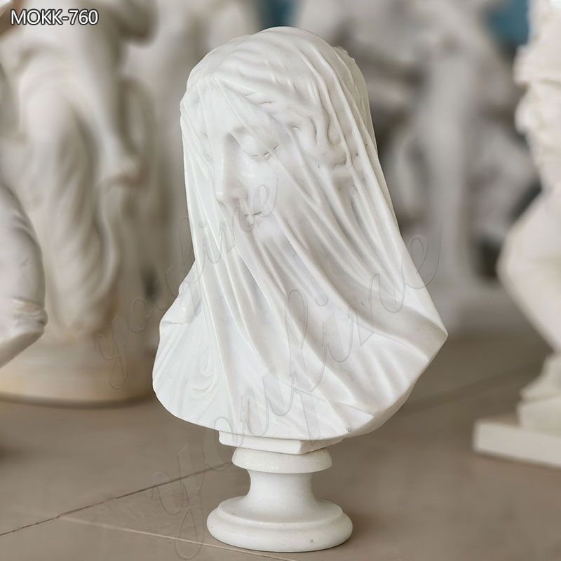 Tượng bán thân trinh nữ bằng đá cẩm thạch Carrara của Strazza để bán