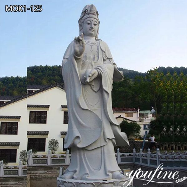 White Marble Guanyin Buddha Statue China Factory MOK1-125