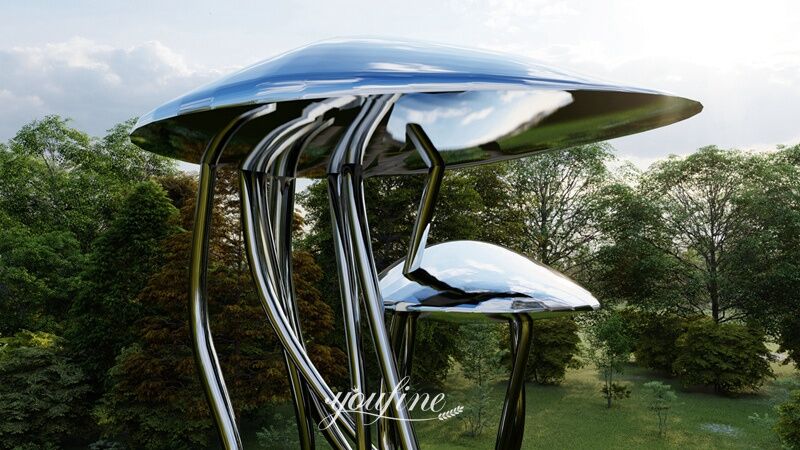 Polished Metal Jellyfish Sculpture Public Art Design for Park CSS-938